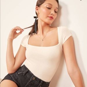 Reformation Bardot top size small
